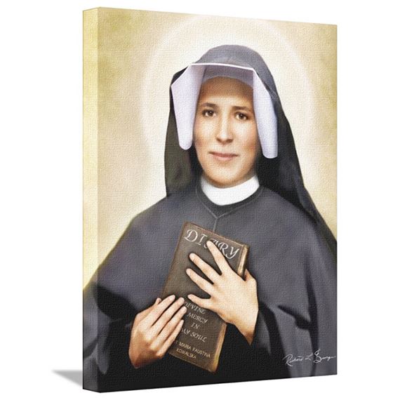 SAINT FAUSTINA KOWALSKA - GALLERY WRAPPED CANVAS PRINT 8" X 10"